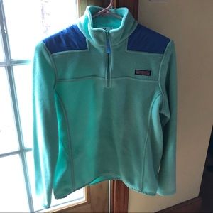Vineyards Vines 1/4 zip mint green fleece top